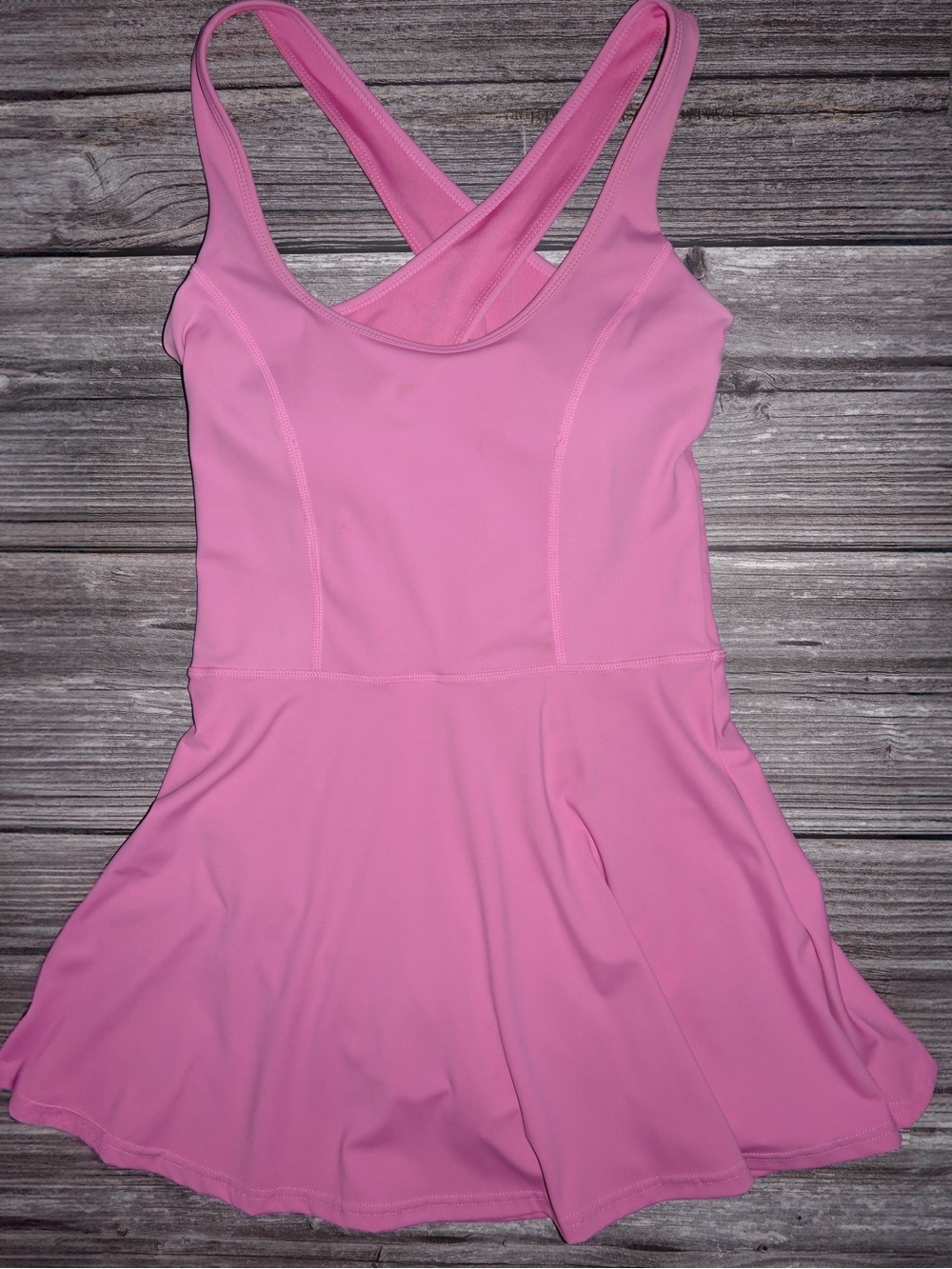 Pink Cross Back Bodysuit Dress